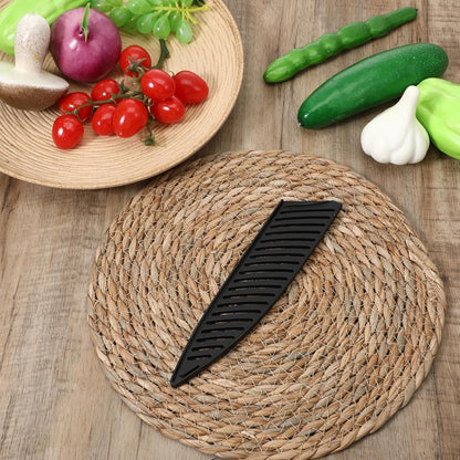 Knife Protector Sleeve 8.6 inch Plastic Safety Sheaths Black Kitchen Knife Protector Sleeve Practical Protectors Safety Knives Covers for Kitchen Knives