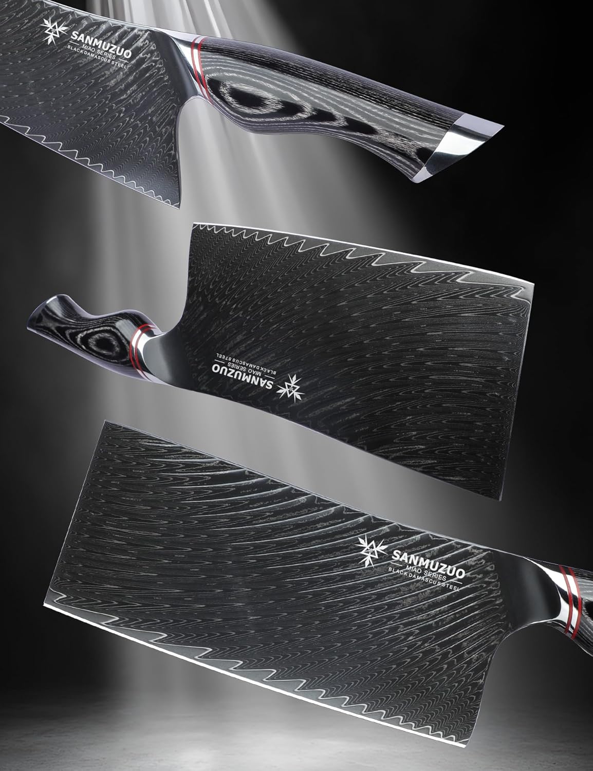 3.5 Inch Paring Knife - Fruit and Vegetable Peeling Knives, Black Damascus Steel with Ergonomic Handle - MIAO Series