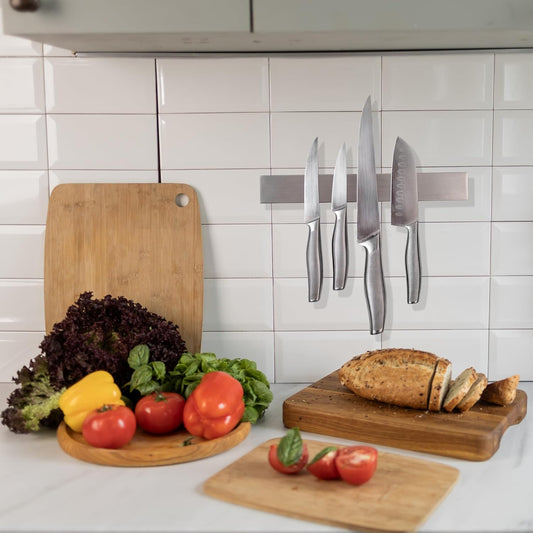 Premium Wood Magnetic Knife Holder for Refrigerator – 15 Inch Professional Double Sided Magnetic Knife Strip for Fridge - Ash Wooden Magnetic Knife Holder for Wall
