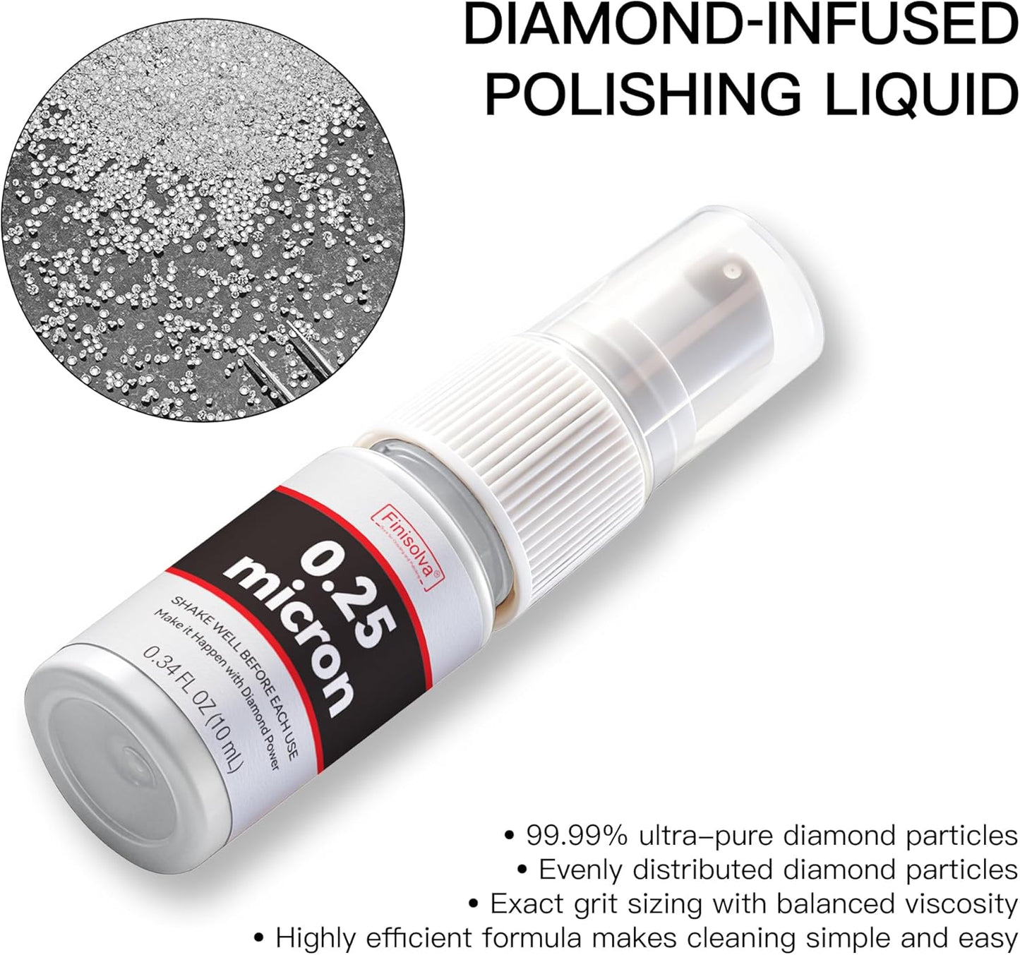 2 Micron Diamond Emulsion, 0.34 FL OZ 10 ML Diamond Stropping Compound for Knife Sharpening Leather Strops, Wool Pads & Polishing Cloths, Suspension for Knives, Tools, Metal, Glass, Ceramic & Stone