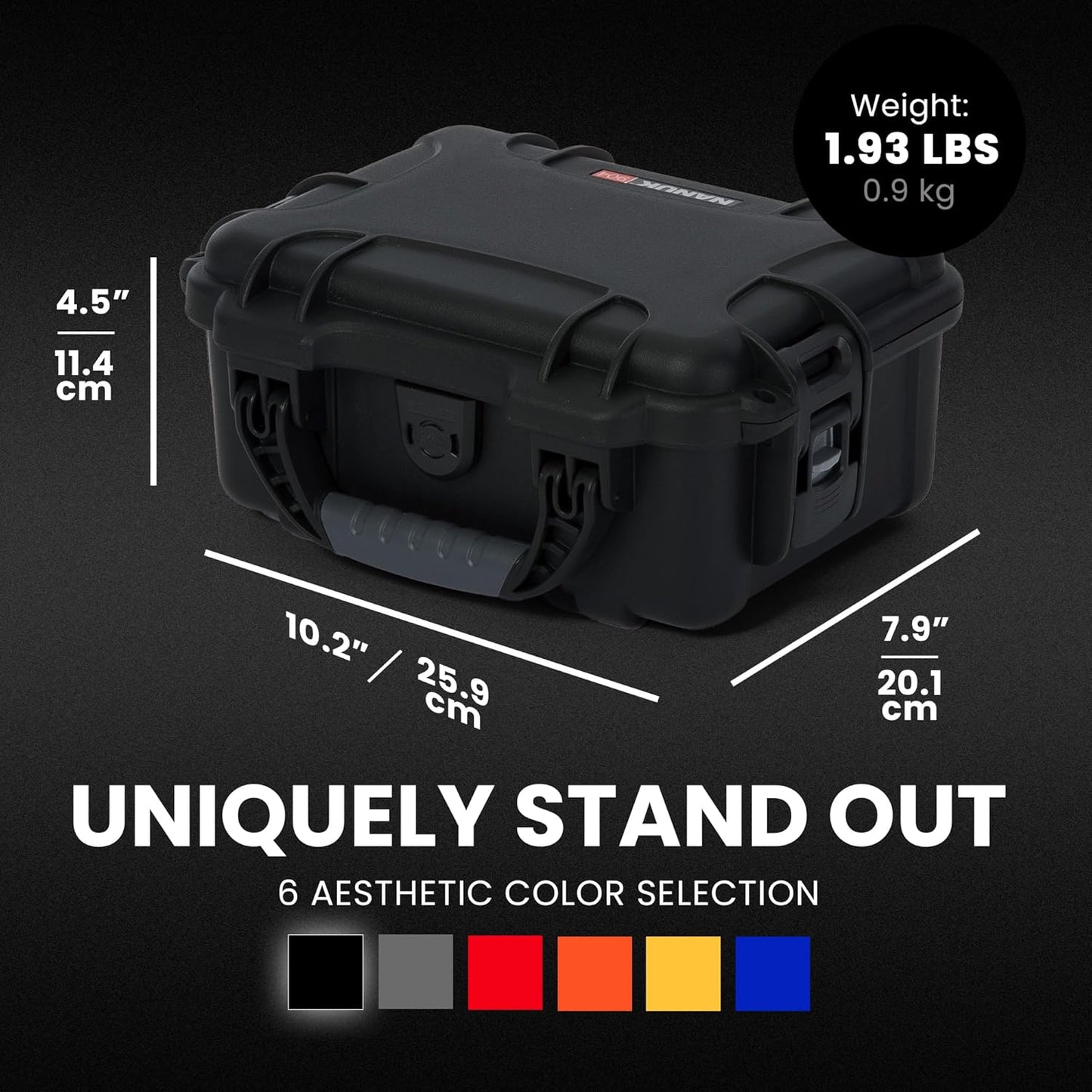 NANUK 904 Hard Case with Foam – IP67 Waterproof Protective Case for Camera, Drone & Gear – Impact-Resistant & Dustproof – Perfect for Travel 10.2" x 7.9" x 4.5" – Yellow