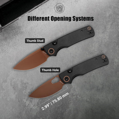 Vosteed EDC Knife, 2.99" 14C28N Steel Wider Blade, Green Micarta Handle Top Liner Lock, Folding Pocket Knives with Clip for Men & Women, Survival Camping - Porcupine A2603