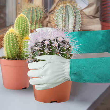 Long Gardening-Gloves Women/Men-Thorn proof Rose Pruning Heavy Duty Gauntlet, Best Garden Gifts for Gardener-L