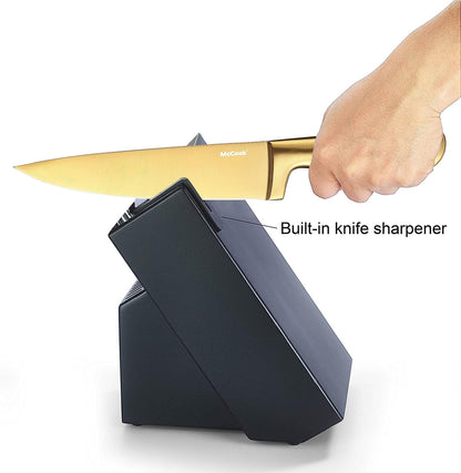 McCook® Knife Sets,German Stainless Steel Knife Block Sets with Built-in Sharpener
