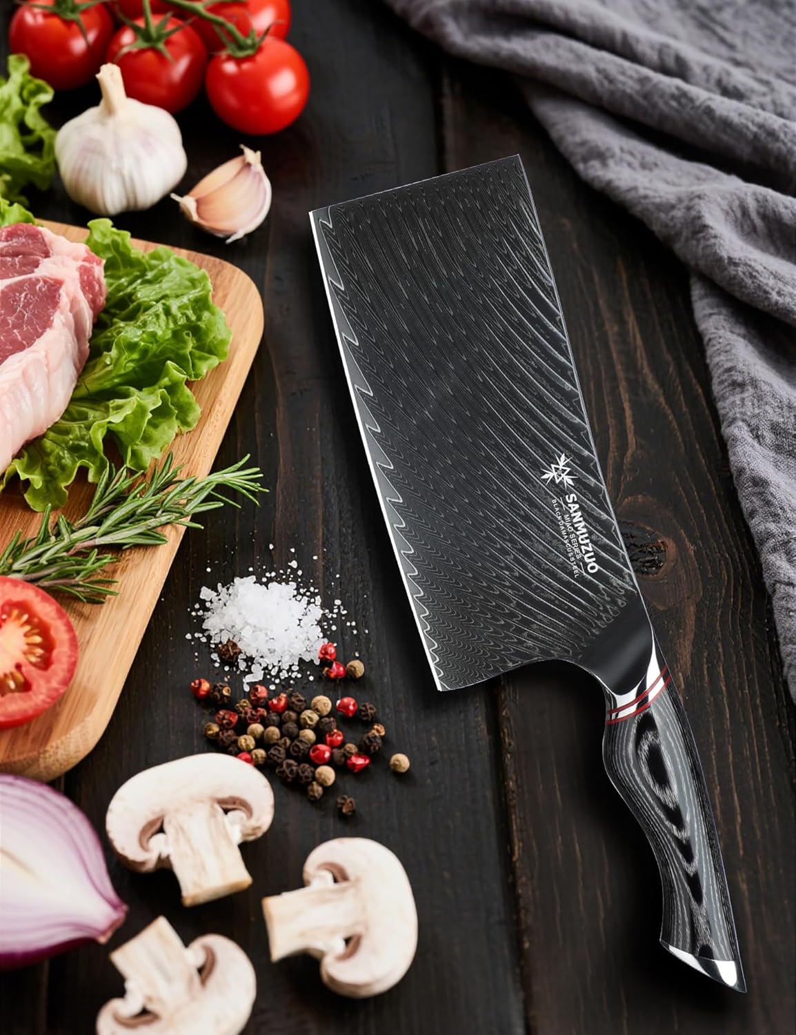 3.5 Inch Paring Knife - Fruit and Vegetable Peeling Knives, Black Damascus Steel with Ergonomic Handle - MIAO Series