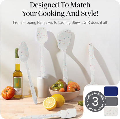 GIR: Get It Right 5 Piece Silicone Ultimate Kitchen Utensils Set - Ladle, Spatula, Flip, Spoon & Spoonula - Non-Toxic Cooking Utensils for Nonstick Cookware, Cooking and Baking - Red