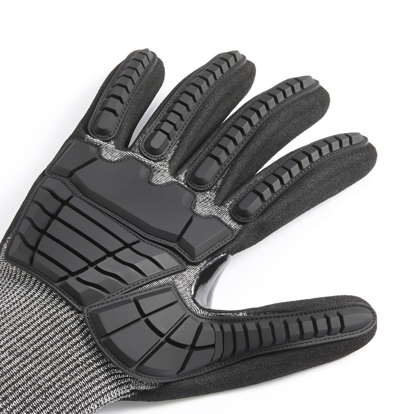 Amazon Basics Cut Level A2, Abrasion ANSI Level A4, Impact Protection Work Gloves, Touchscreen Compatible, 15G Sandy Nitrile Palm, Cut-Resistant, Pack of 100 Pairs, Black, Size XX-Small