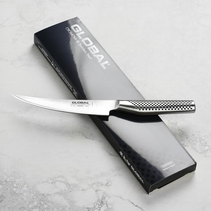 Global Model X 6" Curved Boning Knife - Made in Japan - Meat Trimming & Fish Fillet Knife