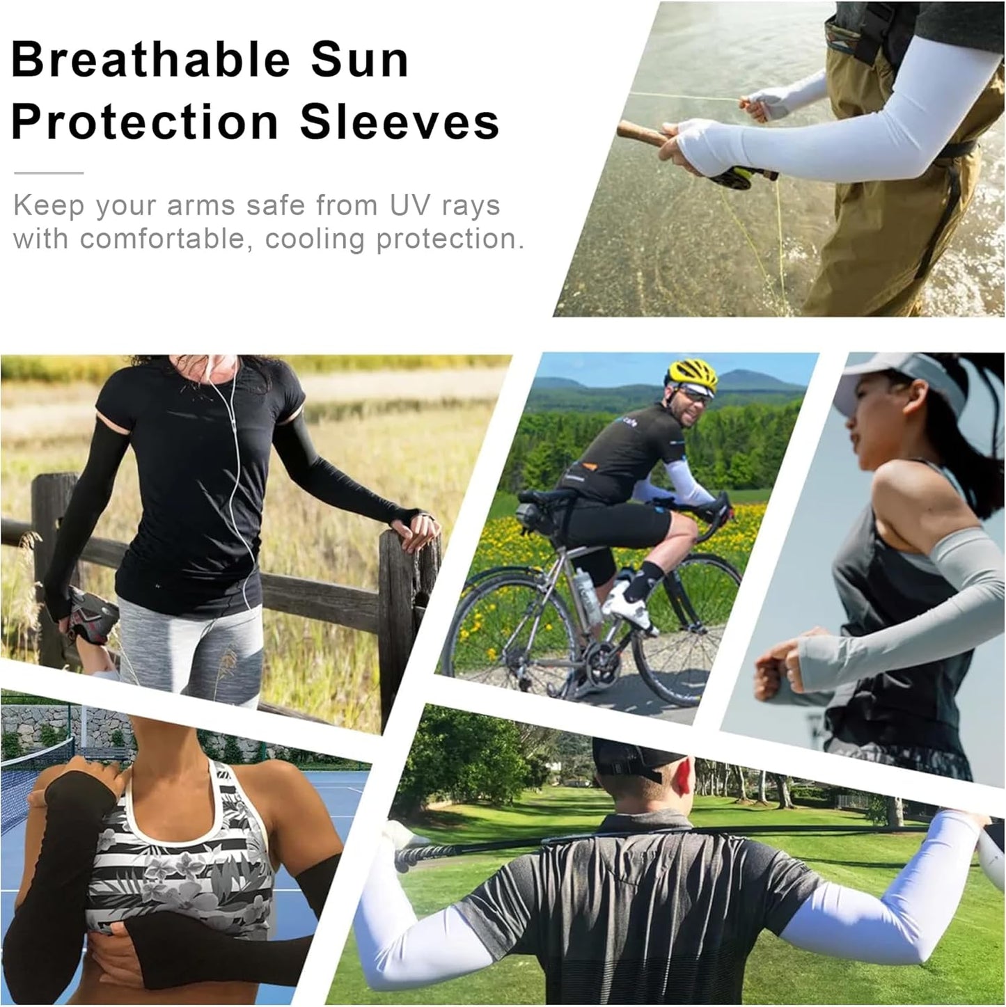 Stelle Arm Sleeves UV Sun Protection Compression Cooling Sleeves UPF 50 for Women Men Sport/Working/Tattoo Cover up