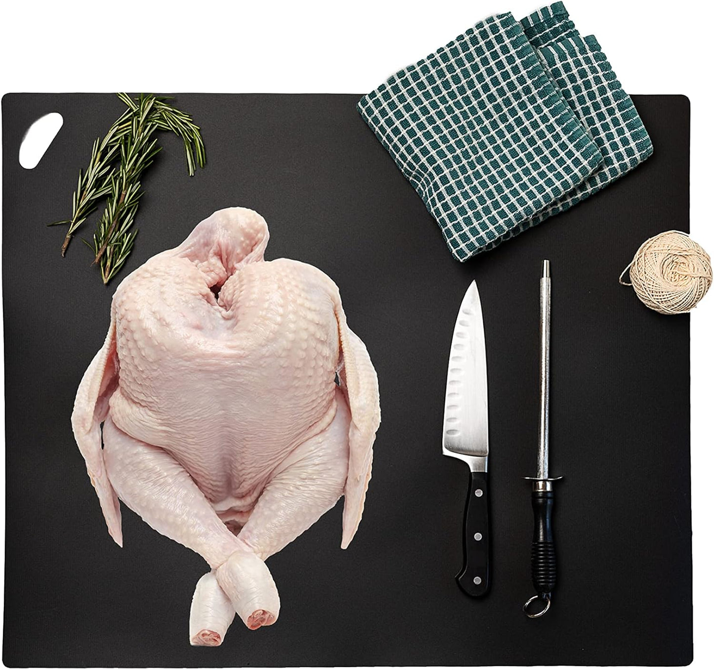 Please review description before purchase. Set of 2 Cutting board mat (Black-White, X-Large 22.5w"x20"hx.040"thick)