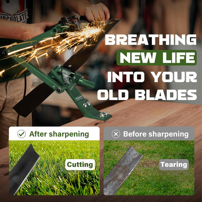 Lawn Mower Blade Sharpener, Lawnmower Blade Sharpening Tool with Blade Balancer, Blade Sharpner Kit