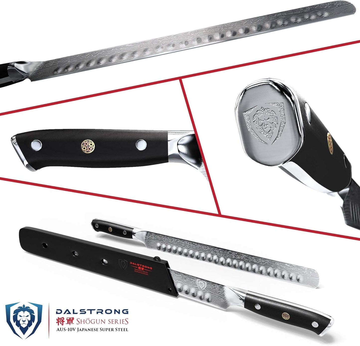 Dalstrong Shogun Series 12" Slicing & Carving Knife - Granton Edge Bundled with the Shogun Series 6" Boning Knife Gift Set- Japanese AUS-10V - BBQ Knife Bundle