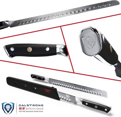 Dalstrong Shogun Series 12" Slicing & Carving Knife - Granton Edge Bundled with the Shogun Series 6" Boning Knife Gift Set- Japanese AUS-10V - BBQ Knife Bundle