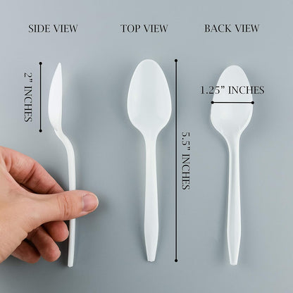 PLASTICPRO Cutlery Plastic Knives Medium Weight Disposable Silverware White (1000 Count)