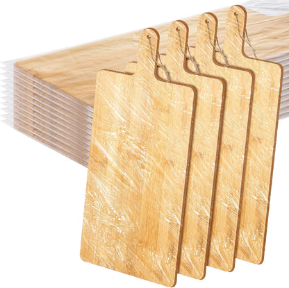 Patelai 12 Packs Wooden Cutting Board Set with Handles Large Kitchen Serving Plain Chopping Board Bulk Gifts for Mom for Vegetables Meat Pizza Cheese Fruit Bread(Acacia Wood,15 x 7 Inch)