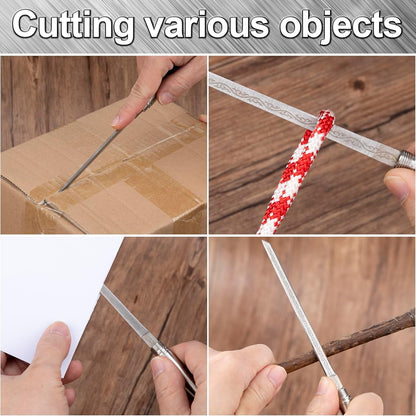 2pcs Stainless Steel Blade with Sheath, Portable Pocket Fruit Knife, All Steel Solid Handle Blade, Multipurpose Mini Knife for Travel Outdoor Camping Picnic Fishing Hunting- Silver