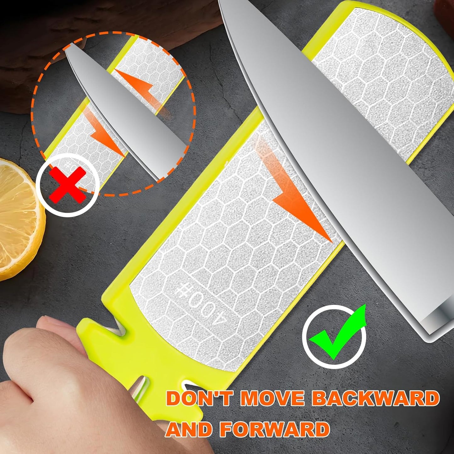 Diamond Sharpening Stone,400/1000 Grit Handheld Double-Sided Diamond Sharpener 5 in 1 Honeycomb Surface Knife Sharpener Plate Whetstone with Ceramic & Tungsten Steel Scissor Slot,Red