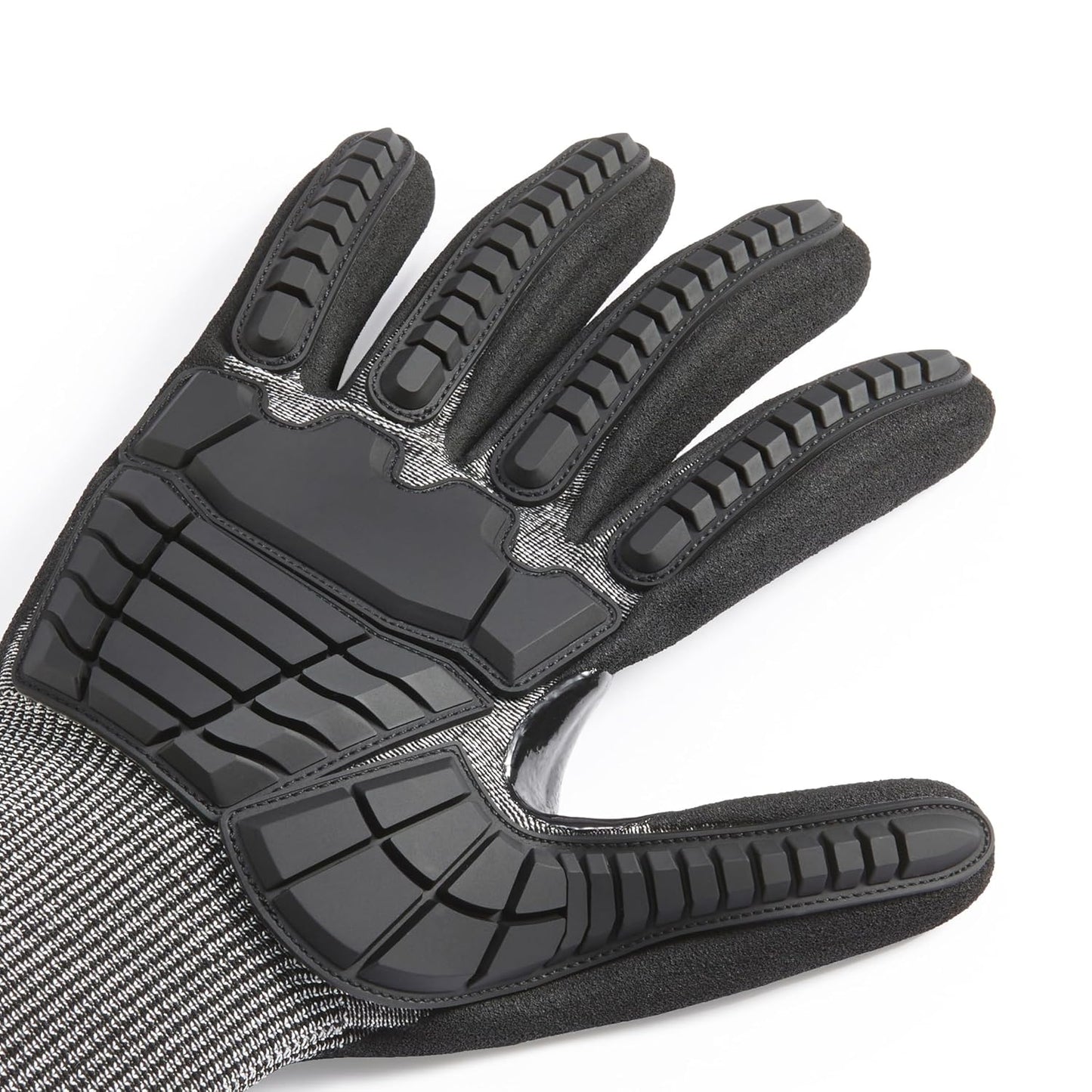 Amazon Basics Cut Level A2, Abrasion ANSI Level A4, Impact Protection Work Gloves, Touchscreen Compatible, 15G Sandy Nitrile Palm, Cut-Resistant, Pack of 100 Pairs, Black, Size XX-Small