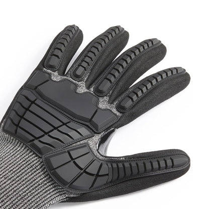 Amazon Basics Cut Level A2, Abrasion ANSI Level A4, Impact Protection Work Gloves, Touchscreen Compatible, 15G Sandy Nitrile Palm, Cut-Resistant, Pack of 100 Pairs, Black, Size XX-Small