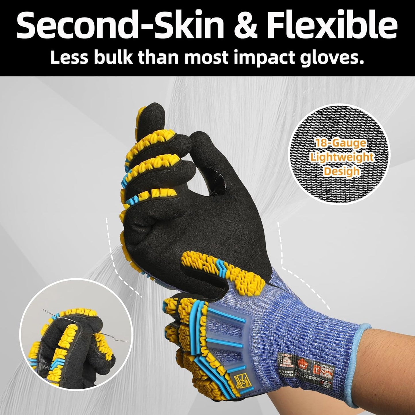 Schwer A4 AIR-SKIN Cut Resistant Work Gloves with Extreme Lightweight & Thin, Grip Glove for Fishing, Refined Work, Gardening Gloves for Yard, Touchscreen, 3D-Comfort Fit, Men Women Gifts, AR3900, L