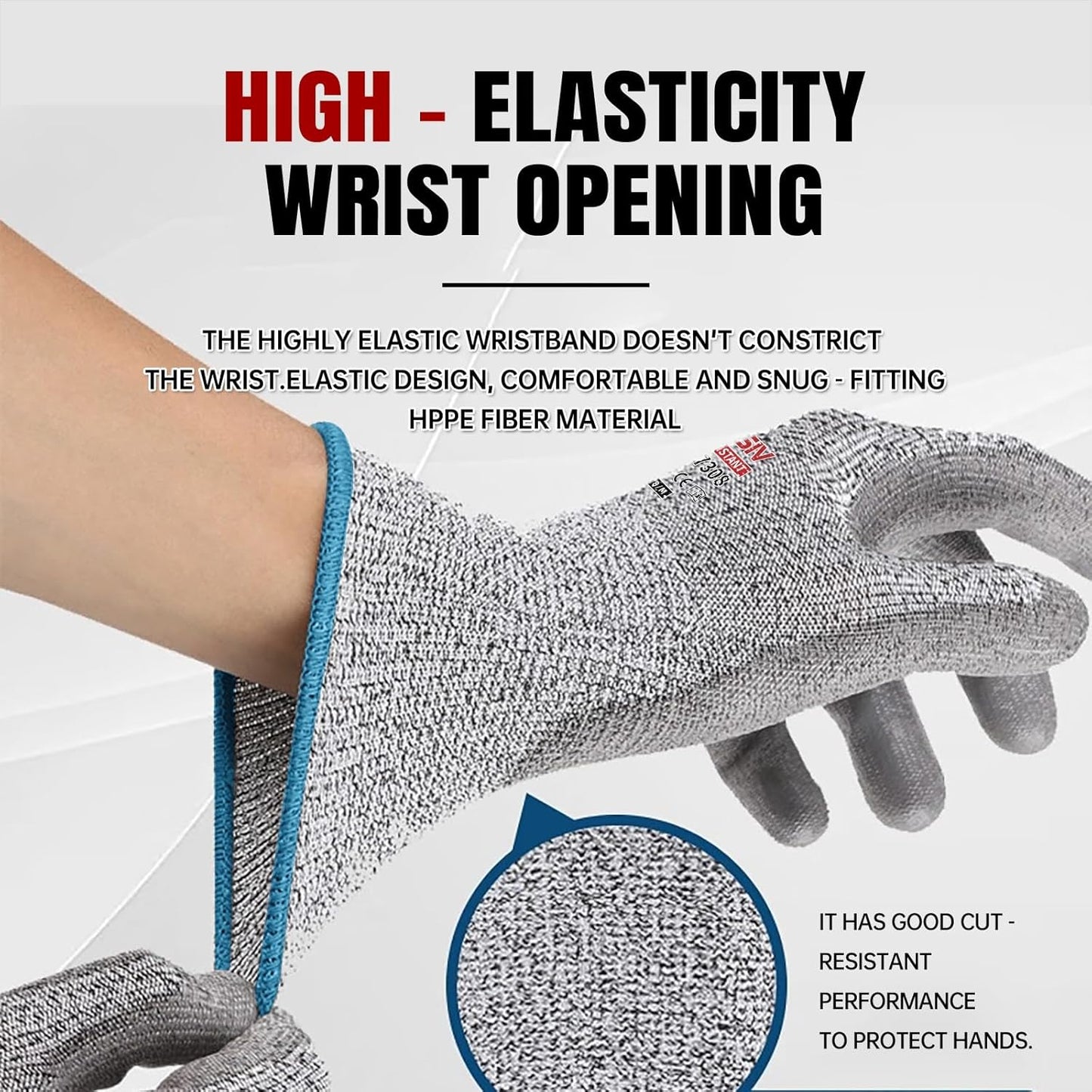 ANSI A9 Cut Resistant Gloves,Cut Resistant Work Gloves,Cut Proof Gloves Nitrile Coated For Metal Fabrication,Woodworking, Construction,Touch Screen,Large