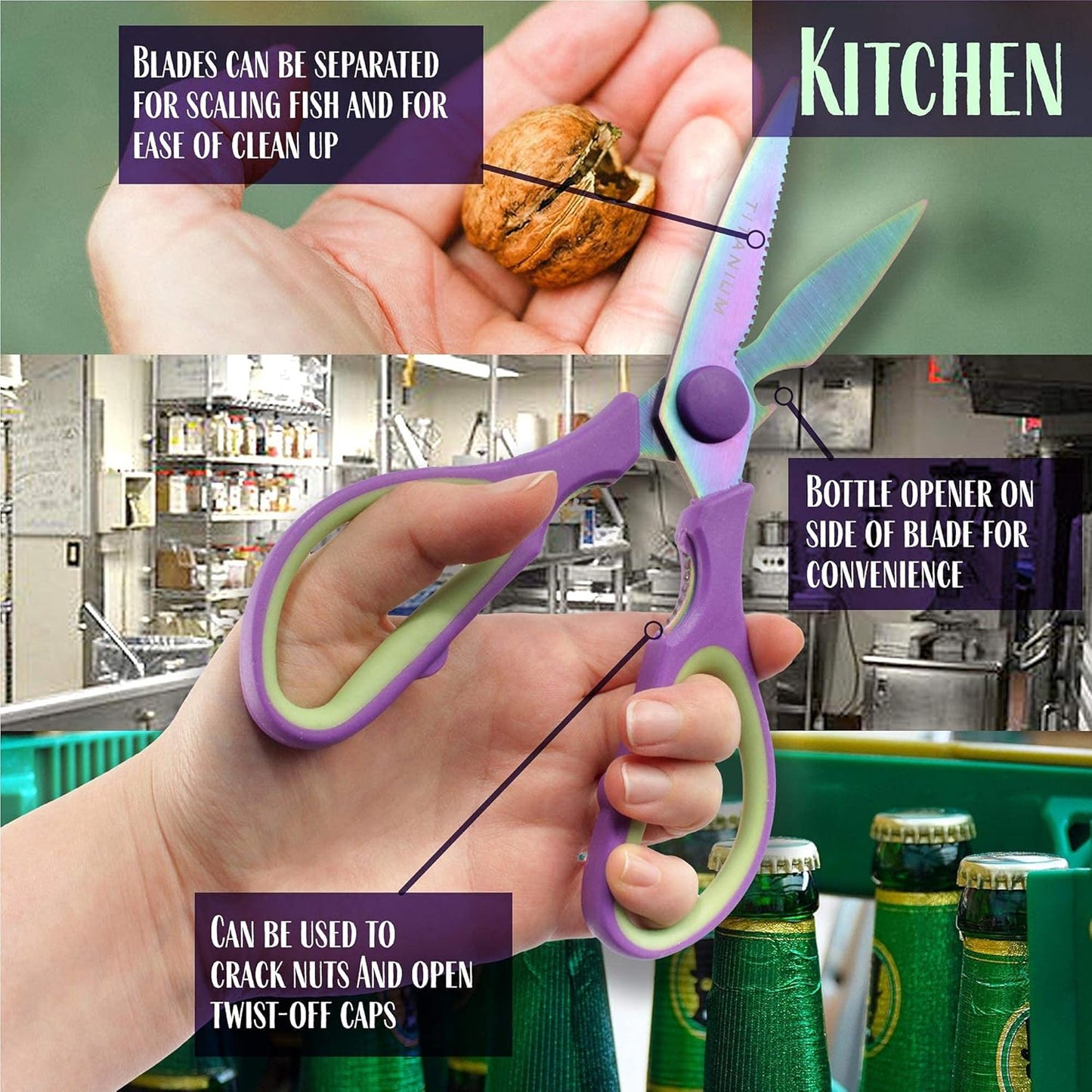 Premium 5-in-1 Kitchen Shears with Peeler Set - 1 Set (1 Scissor & 1 Peeler)