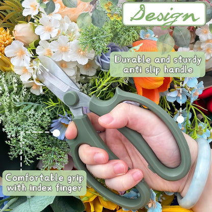 3 Pcs Garden Scissors Floral Shears,Professional Floral Scissors with Comfortable Grip Handle,Premium Garden Pruning Shears for Plants Trimming and Fruit Picking Trimming,Pink