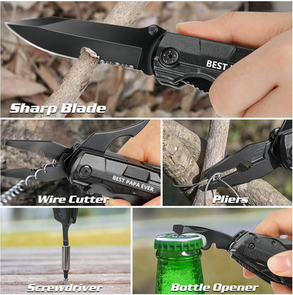 Gifts for Men Him Dad Boyfriend,Multitool Pocket Knife for Men,Anniversary Christmas Gifts for Birthday,Hiking Camping Knife with Screwdrivers Pliers Bottle Opener