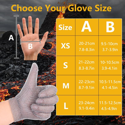 Cut Resistant Gloves, Mesh Chainmail Gloves for Cutting Food Grade for Kitchen Meat Cutting, Oyster Shucking