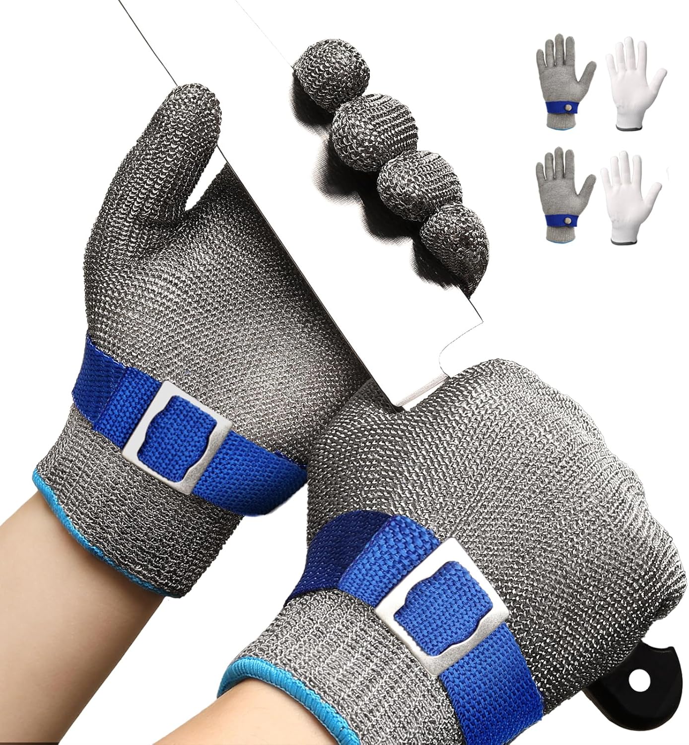 Schwer SlicePro ANSI A9 Cut Resistant Glove PR1706, Stainless Steel Mesh Metal Glove, Food Grade for Kitchen Cooking, Butcher Meat Cutting, Oyster Shucking, Mandoline, Fishing, (M, 1 PCS)