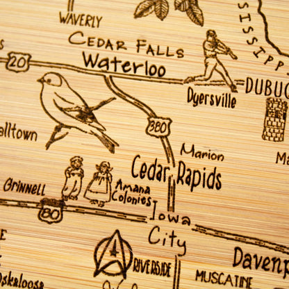 Totally Bamboo A Slice of Life New Jersey State Serving and Cutting Board, 11" x 8.75" - Colors B