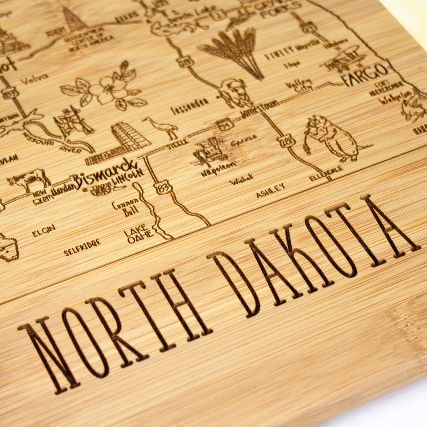 Totally Bamboo A Slice of Life New Jersey State Serving and Cutting Board, 11" x 8.75" - Colors B