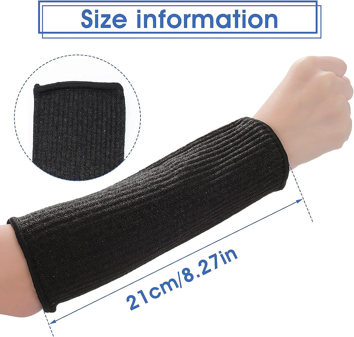 Aster 2Pairs Arm Protection Sleeves Cut Resistant Sleeves Level 5 Protective Arm Sleeves Heat Resistant Sleeves Protectors for Thin Skin Bruising Men Women