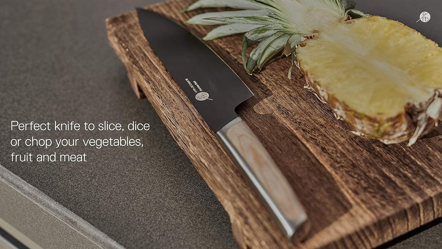 Everdure German Steel Professional Bread Knife, 10.55 Inch Serrated Edge Blade, Titanium Coated Blade with Pakka Wood Handle, Perfect Kitchen Knife for Slicing Bread Loaves, Bagels, Cake, and More