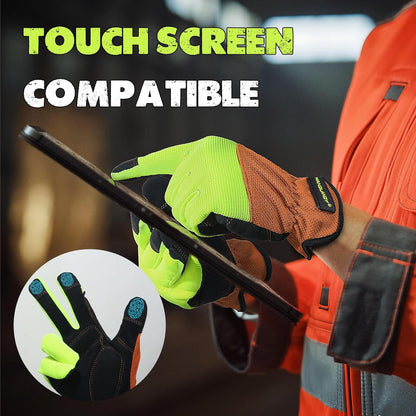 HANDLANDY Work Gloves for Men & Women, Utility Mechanic Working Gloves Touch Screen, Flexible Gardening Gloves for Yard