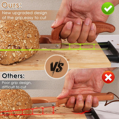 Bread Knife for Homemade Bread Bow Knife 16", Bread Saw Sourdough Slicer Aluminum Alloy Sourdough Cutter Suit for Left & Right Handed People to Cut Baguettes Vegetables Fruits 1Count