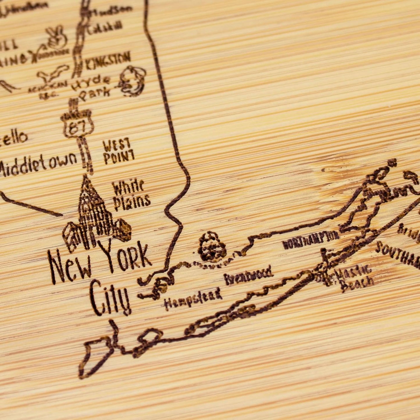 Totally Bamboo A Slice of Life New Jersey State Serving and Cutting Board, 11" x 8.75" - Colors A