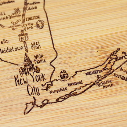 Totally Bamboo A Slice of Life New Jersey State Serving and Cutting Board, 11" x 8.75" - Colors A