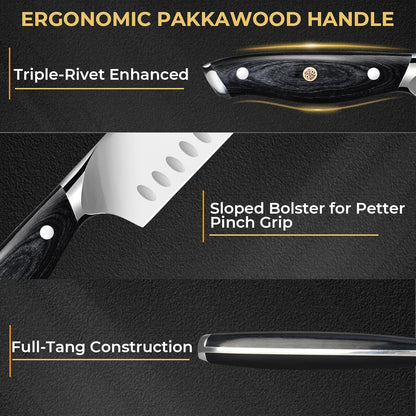 DiiHAUZZ Brisket Knife, 12 Inch Carving Knife for Meat, Razor Sharp High Carbon Steel, Full Tang Ergonomic Pakkawood Handle Slicing Knives for Roast Beef, BBQ, Turkey, Grilling Gift for Men