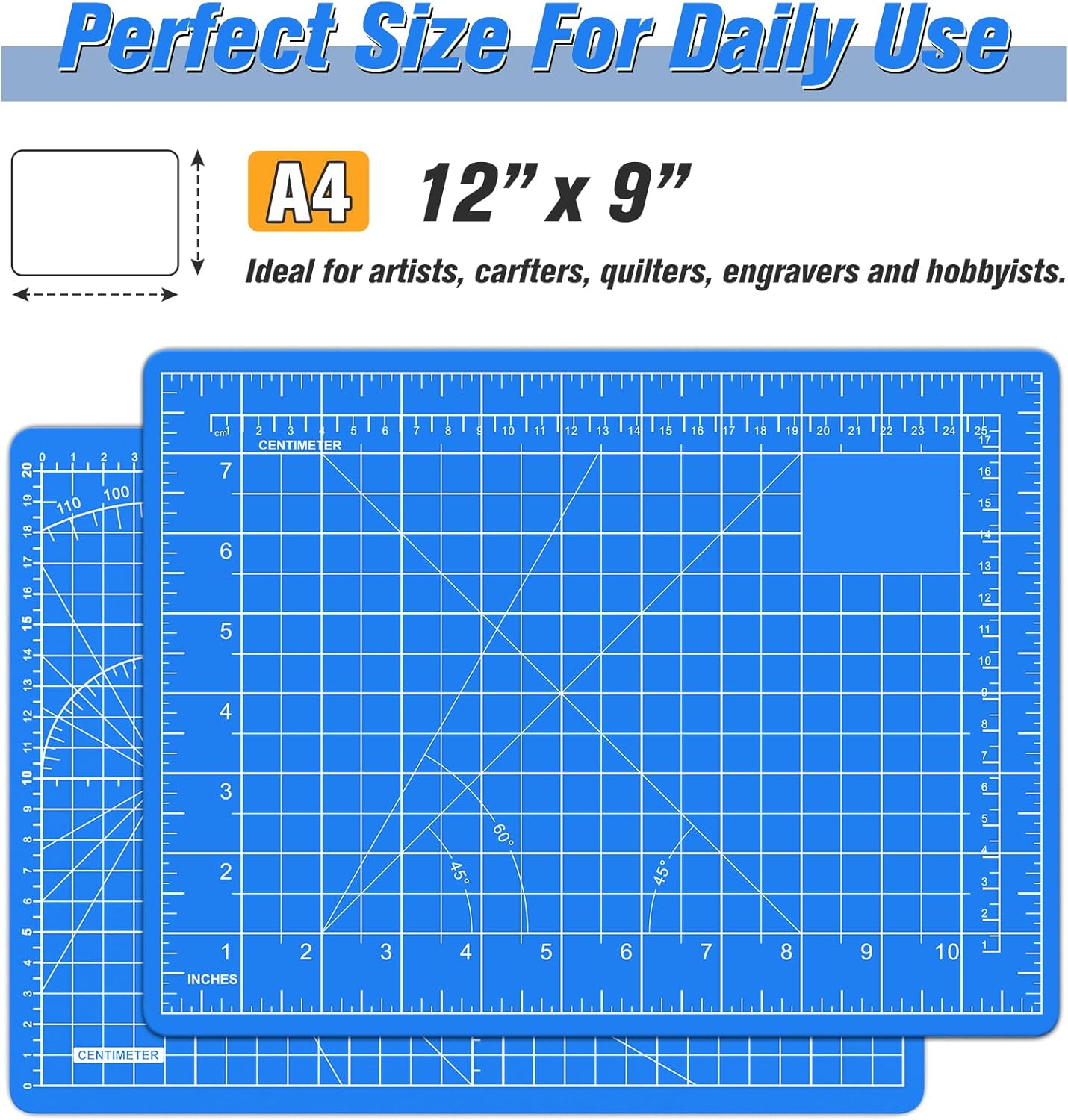 DIYSELF Cutting Mat 8in×6in, Self Healing Cutting Mat, A5 Rotary Cutting Mats for Crafts Sewing Hobby Fabric Project, 5-Ply Craft Cutting Board Double Sided, Craft Mat, Matting & Mounting Materials