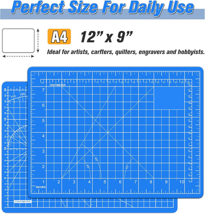 DIYSELF Cutting Mat 8in×6in, Self Healing Cutting Mat, A5 Rotary Cutting Mats for Crafts Sewing Hobby Fabric Project, 5-Ply Craft Cutting Board Double Sided, Craft Mat, Matting & Mounting Materials