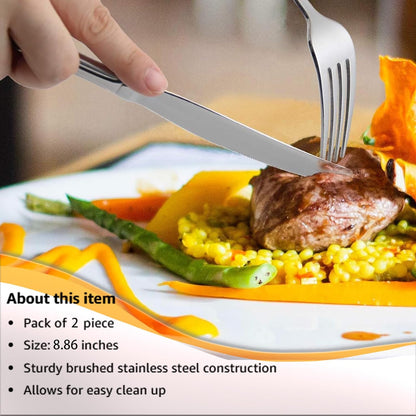 ATB Dinner Knives Set, Stainless Steel Table Knife, Butter Spreder, 2/4/6 Pieces Mirror Polished Dinner Knife, Sturdy and Dishwasher Safe, Silverware Cutlery (6 Pcs)