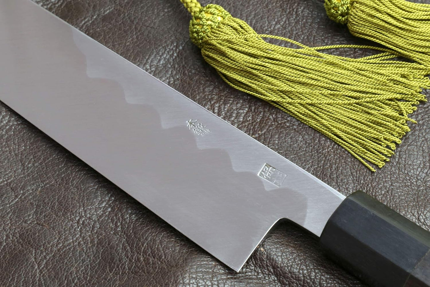 Yoshihiro Aonamiuchi Blue Steel #1 Kiritsuke Multipurpose Chef Knife (9.5" (240mm), Ebony Handle)