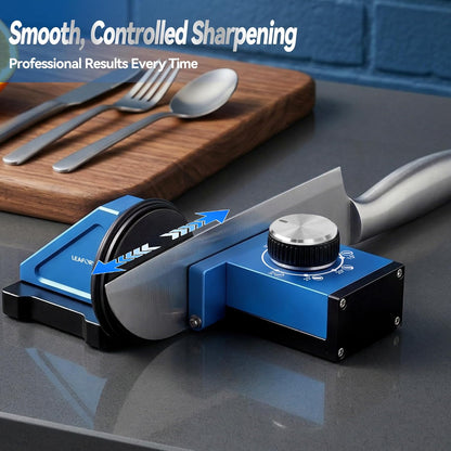 Adjustable Rolling Knife Sharpener with 6 Precision Angles, Magnetic Knife Sharpening System with Diamond & Ceramic Discs, Heavy Duty Metal Construction, Ideal Gift for Men