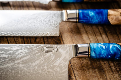 Tidal Blue - 7" Nakiri Knife - Damascus