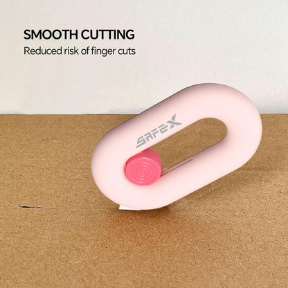 Box Cutter Retractable, Box Opener, Ceramic Box Cutter, Built-In Magnetic, Mini Box Cutter, Safety Box Cutter, Cute Box Cutter, Small Box Cutter For Women, Package Opener, Box Opener Tool (PINK)