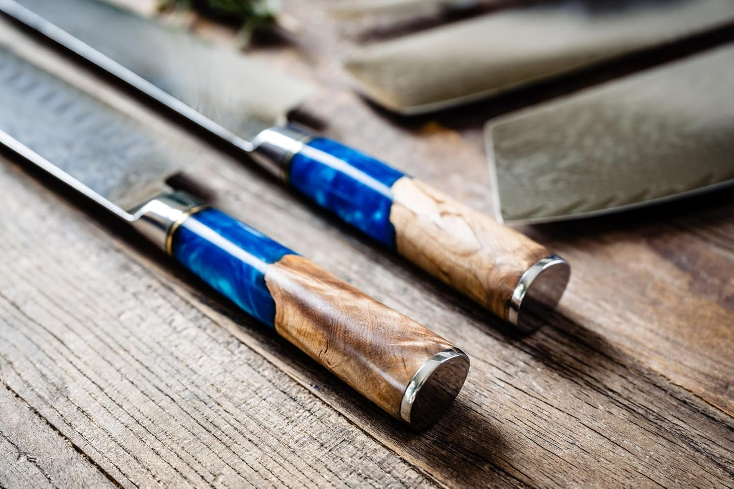 Tidal Blue - 7" Nakiri Knife - Damascus