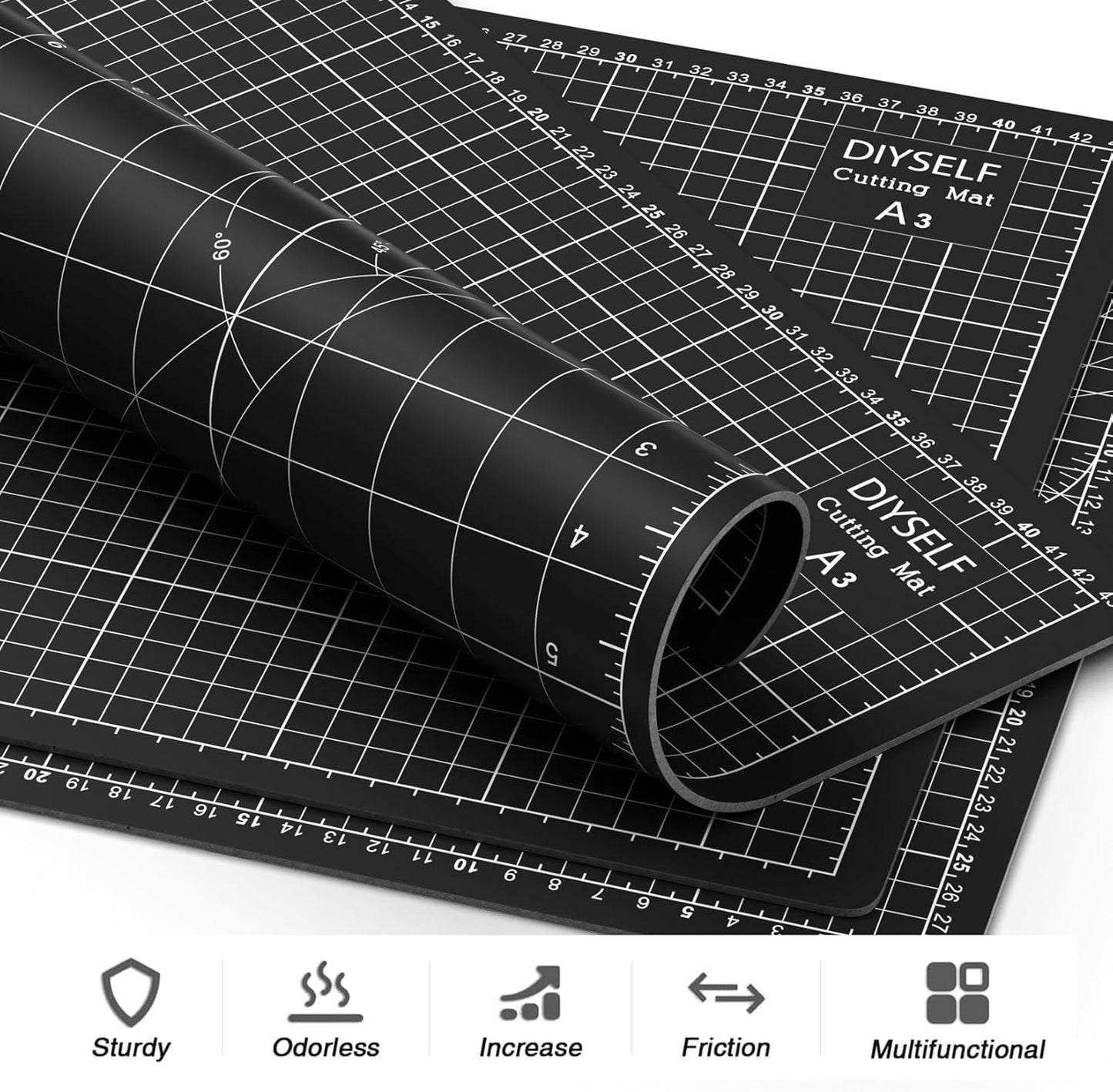 DIYSELF Cutting Mat 8in×6in, Self Healing Cutting Mat, A5 Rotary Cutting Mats for Crafts Sewing Hobby Fabric Project, 5-Ply Craft Cutting Board Double Sided, Craft Mat, Matting & Mounting Materials