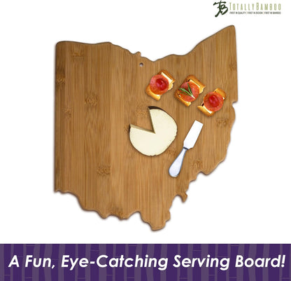 Totally Bamboo Oklahoma State Shaped Bamboo Serving and Cutting Board