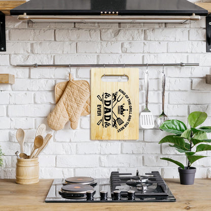 Best Dad Ever Bamboo Cutting Board, Grilling Gift For Men, Funny Charcuterie Boards for Home Kitchen Decor, Father's Day Birthday Gifts for Dad from Daughter Son -047